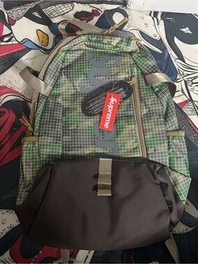 Supreme Camo Green Grid Backpack